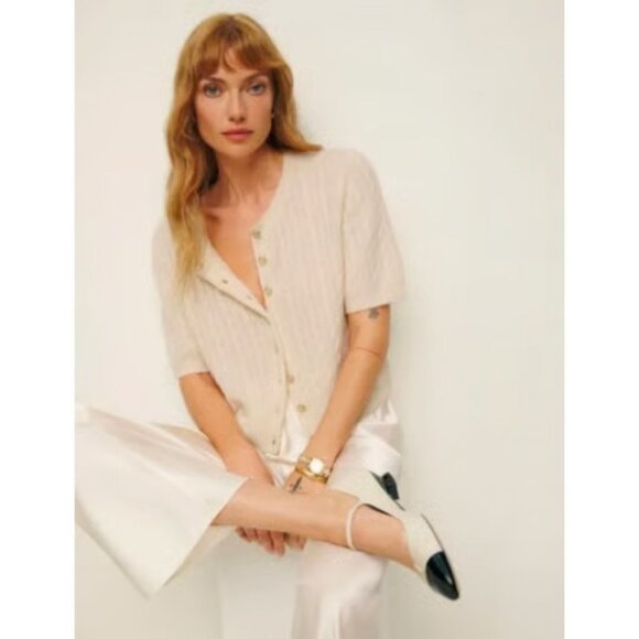 Reformation Sweaters - Reformation Claire Cashmere Cardigan Sugar Size XS